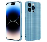 Coque pour Apple iPhone 14 PRO MAX en Brushed Turquoise Housse de protection Étui en silicone TPU flexible au design brossé