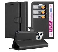 Coque pour Apple iPhone 14 PRO MAX en NOIR DE JAIS Housse de protection Étui avec fermeture magnétique, fonction de support et compartiment pour carte