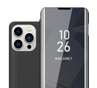 Coque pour Apple iPhone 14 PRO MAX en AGATE ARGENT Clear View Housse de protection Étui de protection miroir avec fonction de support Protection à 360 degrés