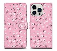 Coque pour Apple iPhone 14 PRO MAX Design Pluie de Fleurs No. 6 Housse de protection Étui avec fermeture magnétique, fonction de support et compartiment pour carte