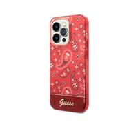 Guess GUHCP14XHGBNHR Coque de Protection Rigide pour iPhone 14 Pro Max 6,7" Rouge/Rouge