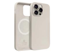 Coque pour Apple iPhone 15 Pro Max MagSafe en Silicone Souple Antichocs Beige