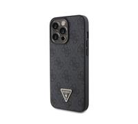 CG MOBILE Guess Étui en Cuir PU avec Strass 4G et Logo Triangle pour iPhone 15 Pro (Noir)