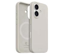 Crong Coque pour Apple iPhone 16 en Silicone Souple Antichocs Beige