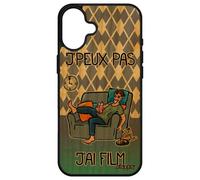 Coque Pour Apple Iphone 16+ Plus Bois Naturel Silicone J'peux Pas J'ai Film Cinema Bleu Tele Noir Dessin Animé Telephone 7e Art Je