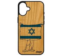 Coque Pour Apple Iphone 16+ Plus Bois Silicone Drapeau Israel Israelien Telephone Personnalisé Gel Coupe Du Monde Football Made In France