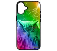 Coque Pour Apple Iphone 16+ Plus Silicone Hibou 4g Multicolore Oiseau Eclair Animaux Chouette Jaune Arc En Ciel Orage Case Souple Et