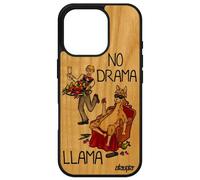 Coque Pour Apple Iphone 16 Pro Bois Silicone No Drama Lama Texte Dramalama Bande Dessinée Souple Llama 4g De Protection Drole Rouge Etui