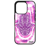 Coque Pour Apple Iphone 16 Pro En Silicone Main De Fatma Cadeau Aid Al-Kabîr Talisman Case Symbole Fatima Fille Motif Rose Berbere