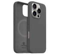 Coque pour Apple iPhone 16 Pro MagSafe en Silicone Souple Antichocs Gris anthracite