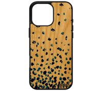 Coque Pour Apple Iphone 16 Pro Max Bois Naturel Silicone Confettis Pois Bleu Antichoc Smartphone Motif Effet Coloré Case Design Cover De