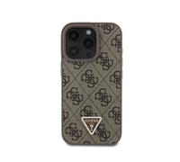 Coque pour Apple iPhone 16 Pro Max Édition 4G Strass Triangle Métallisé Guess Marron