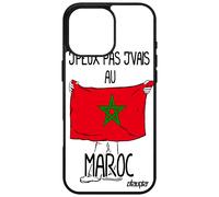 Coque Pour Apple Iphone 16 Pro Max Silicone J'peux Pas J'vais Au Maroc Humour Foot Portable Drapeau Marocain Noir Basket Made In France