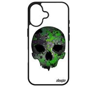 Coque Pour Apple Iphone 16 Silicone Tete De Mort Masque Crane Techno Tattoo Etui Case Mobile Street Art Homme Horreur Squelette Vert