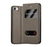 Cadorabo Housse Compatible Avec Apple Iphone 7 / 7s / 8 / Se 2020 En Marron Pierre - Étui De Protection Avec Fermeture Magnétique, Fonction De Support Et 2 Fenêtres De Visualisation