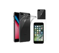 Coque pour Apple iPhone 8 PLUS + Verre Trempé Film Protection Ecran - Housse Etui Gel TPU Silicone Transparent Protection Souple Ultra Mince Fine