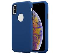 Coque pour Apple iPhone X / XS en Bleu Foncé Housse de protection Étui hybride avec intérieur en silicone TPU et extérieur en plastique en 2 parties