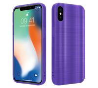 Coque pour Apple iPhone X / XS en Brushed Lilas Housse de protection Étui en silicone TPU flexible au design brossé