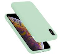 Coque pour Apple iPhone X / XS en LIQUID LIGHT GREEN Housse de protection Étui en silicone TPU flexible