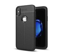 Coque pour Apple iPhone X / XS en Noir Profond Housse de protection Étui en silicone TPU avec application élégante en similicuir