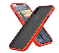 Coque pour Apple iPhone X / XS en Rouge Givré - Touches Noires Housse de protection Étui hybride avec intérieur en silicone TPU et dos en plastique mat