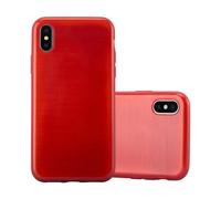 Coque pour Apple iPhone X / XS en Rouge Housse de protection Étui en silicone TPU flexible au design brossé