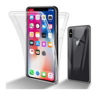 Coque pour Apple iPhone X / XS en TRANSPARENT 360° Full Body Housse de protection Étui Protection frontale et dorsale, protection intégrale avec protection d'écran