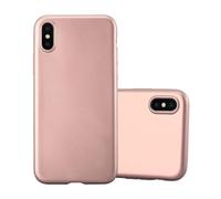 Coque pour Apple iPhone X / XS en METALLIC OR ROSE Housse de protection Étui en silicone TPU flexible