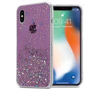 Coque pour Apple iPhone X / XS en Violet avec Paillettes Housse de protection Étui en silicone TPU flexible avec paillettes scintillantes