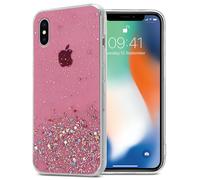 Coque pour Apple iPhone X / XS en Rose avec Paillettes Housse de protection Étui en silicone TPU flexible avec paillettes scintillantes