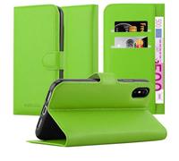 cadorabo Coque pour Apple iPhone X/XS en Vert Perroquet - Housse Protection avec Fermoire Magnétique, Stand Horizontal et Fente Carte - Portefeuille Etui Poche Folio Case Cover