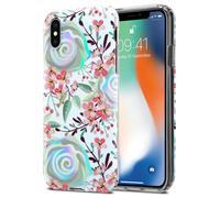 Coque pour Apple iPhone X / XS en FLEURS DE PÊCHE Housse de protection Étui en silicone TPU avec motif floral