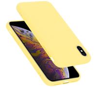 cadorabo Coque Compatible avec Apple iPhone X/XS, Étui Housse en Silicone- Coque pour iPhone X/XS- Protection Antichoc, Anti-Empreintes- TPU Housse de Protection - Mat Liquid Yellow