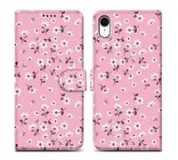 Coque pour Apple iPhone XR Design Pluie de Fleurs No. 6 Housse de protection Étui avec fermeture magnétique, fonction de support et compartiment pour carte