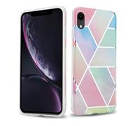 Coque pour Apple iPhone XR en Marbre Arc-en-ciel No. 11 Housse de protection Étui en silicone TPU avec motif mosaïque