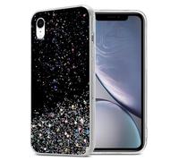 Coque pour Apple iPhone XR en Noir avec Paillettes Housse de protection Étui en silicone TPU flexible avec paillettes scintillantes