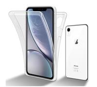 Coque pour Apple iPhone XR en TRANSPARENT 360° Full Body Housse de protection Étui Protection frontale et dorsale, protection intégrale avec protection d'écran