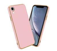 Coque pour Apple iPhone XR en Glossy Rose - Or Housse de protection Étui en silicone TPU flexible et avec protection pour appareil photo