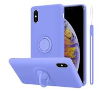 Coque pour Apple iPhone XS MAX en LIQUID LIGHT PURPLE Housse de protection Étui en silicone TPU flexible avec anneau