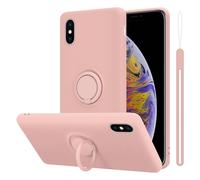 Coque pour Apple iPhone XS MAX en LIQUID PINK Housse de protection Étui en silicone TPU flexible avec anneau