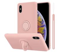 Coque pour Apple iPhone XS MAX en LIQUID PINK Housse de protection Étui en silicone TPU flexible avec anneau