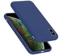 cadorabo Coque Compatible avec Apple iPhone XS Max, Étui Housse en Silicone- Coque pour iPhone XS Max- Protection Antichoc, Anti-Empreintes- TPU Housse de Protection - Mat Liquid Blue