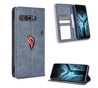 Coque pour ASUS ROG Phone 3 ZS661KS Étui à Rabat en Cuir PU Portefeuille Housse Simili Cuir Flip Cover Magnétique Anti-Choc avec Fonction Stand Etuis Compatible avec ASUS ROG Phone 3 ZS661KS, Bleu