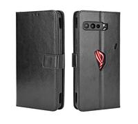 Coque pour Asus ROG Phone 3 ZS661KS Étui à Rabat en Cuir PU Portefeuille Housse Simili Cuir Flip Cover Magnétique Anti-Choc avec Fonction Stand Etuis Compatible avec Asus ROG Phone 3 ZS661KS, Noir