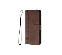 Coque pour Asus ROG Phone 9 Pro Protection Portefeuille Etui à Rabat Housse en Cuir PU avec Antichoc TPU Magnétique Flip Pochette Housse Marron