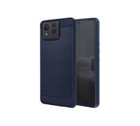 Coque pour Asus Zenfone 11 Ultra Souple Effet Carbone et Brossé Bleu nuit
