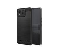 Coque pour Asus Zenfone 11 Ultra Souple Effet Carbone et Brossé Noir