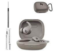 Coque pour Beats Powerbeats Fit (2025), coque de protection en silicone souple pour Powerbeats Fit, coque intégrale antichoc avec protection contre les rayures, porte-clés, cordon et kit de nettoyage