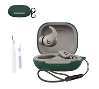 Coque pour Beats Powerbeats Fit - Coque de protection pour écouteurs NOUKAJU (avec mousqueton, cordon et stylo de nettoyage) - Anti-chute, anti-rayures et anti-chocs - Vert