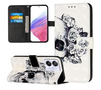 Coque pour Blackview Color 8 / Oscal Modern 8, 3D en Cuir PU Étui Portefeuille à Rabat Housse Cover avec Porte Cartes Fermeture Magnétique Etui pour Blackview Color 8 / Oscal Modern 8, Crâne